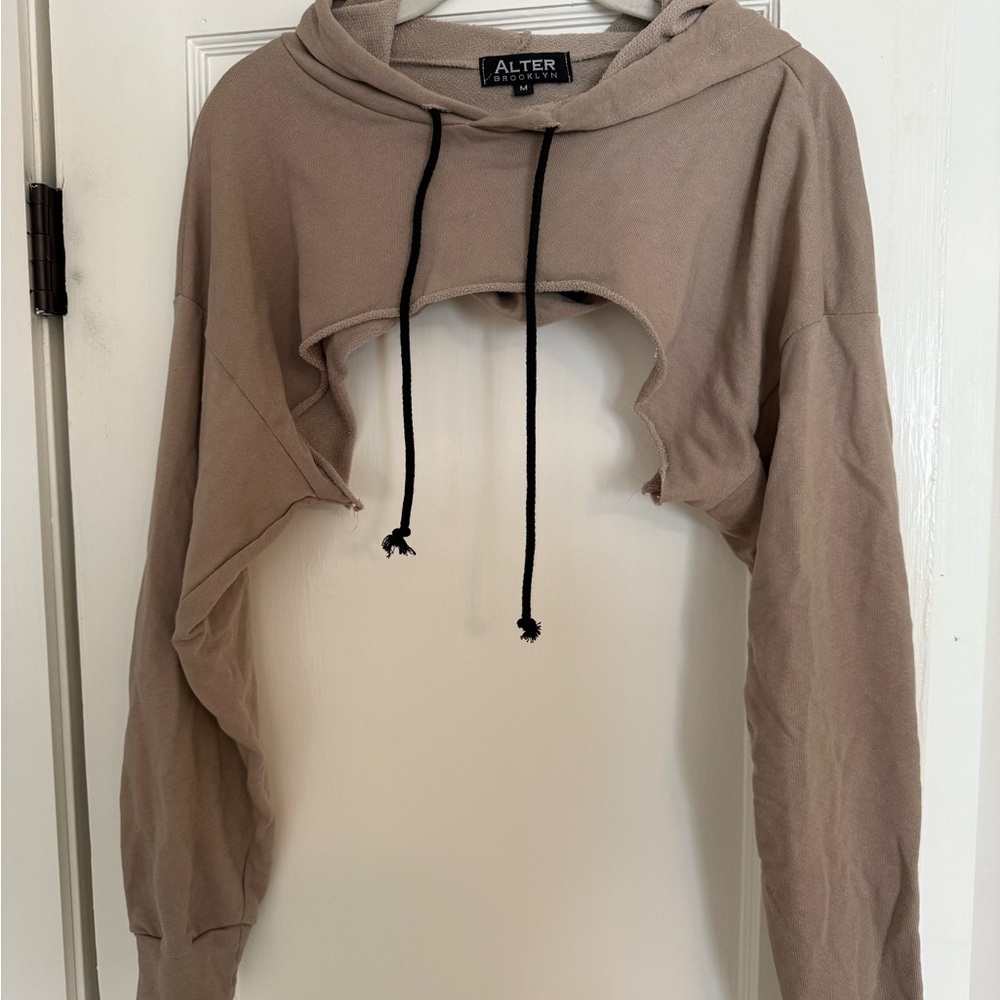 Women's Alter Tan Cropped Hoodie
